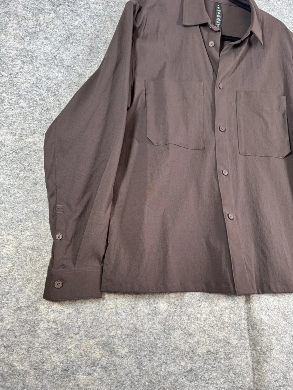 Lululemon Athletica Commission Brown Long Sleeve Button Shirt Size M Stretch - Picture 5 of 13